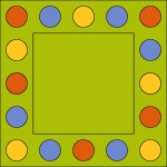 Dywan do przedszkola 4.00x4.00 KOŁA zielony 