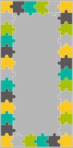 Dywan do przedszkola 2.00x4.00 FIT Puzzle Szary 