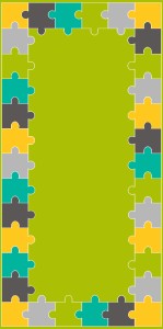 Dywan do przedszkola  2.00x4.00 FIT Puzzle Zielony 