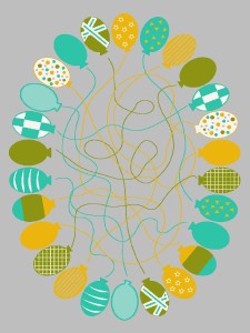 Dywan do przedszkola 4.00x5.00 BALONOWY LABIRYNT szaro-morski