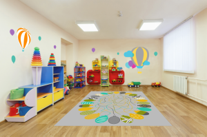 Dywan do przedszkola 3.00x4.00 BALONOWY LABIRYNT SZARY