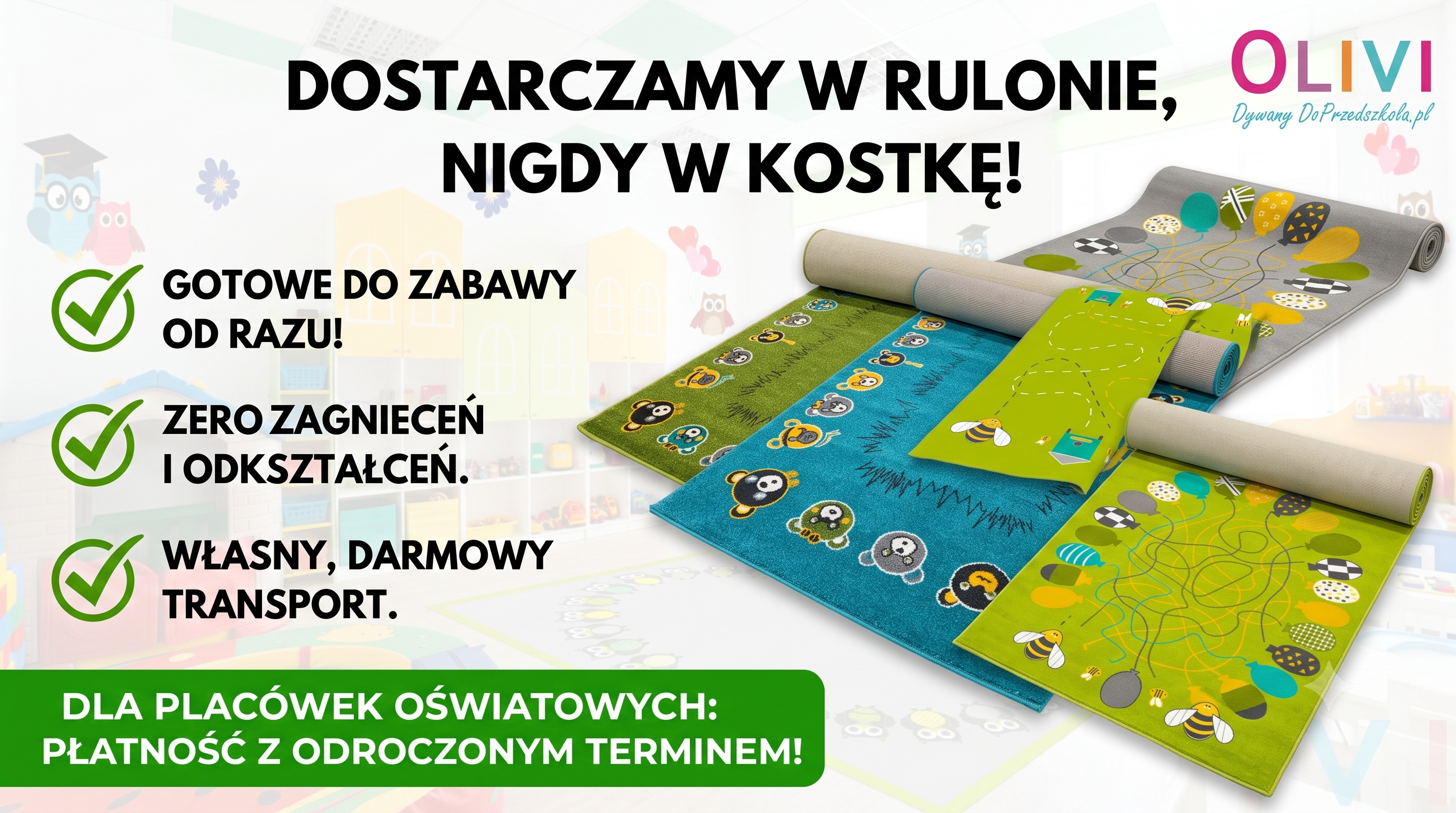 Kupujesz dywan do placówki na wrzesień? Sprawdź, dlaczego forma dostawy ma kluczowe znaczenie