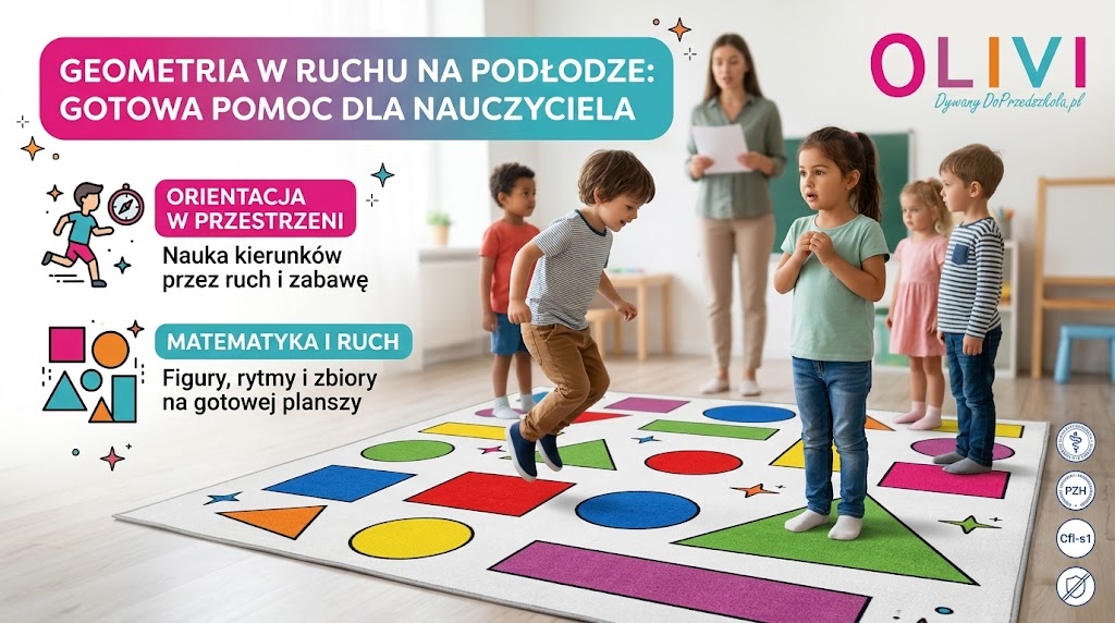 Matematyka i kierunki na podłodze. Jak figury geometryczne na dywanie wspierają podstawę programową?